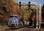 CR's intermodal TV-10 is headed east on this autumn day at LEHL MP 64